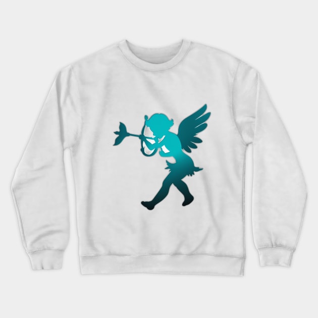 Enchanted Cupid Silhouette T-Shirt Design No. 687 Crewneck Sweatshirt by cornelliusy